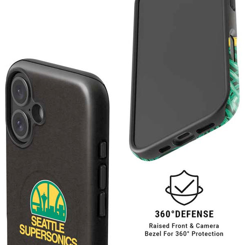 NBA Seattle SuperSonics Retro Palms iPhone 16 Magsafe Impact Case