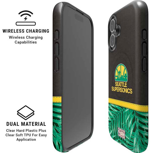 NBA Seattle SuperSonics Retro Palms iPhone 16 Magsafe Impact Case