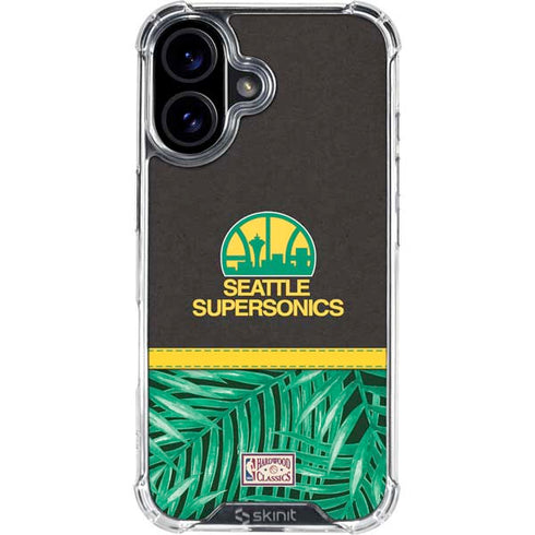 NBA Seattle SuperSonics Retro Palms iPhone 16 Plus Clear Case