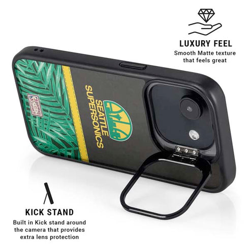 NBA Seattle SuperSonics Retro Palms iPhone 16e Kickstand Case