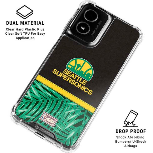 NBA Seattle SuperSonics Retro Palms Moto G Power 5G (2024) Clear Case