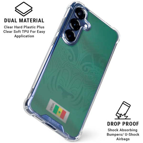 Senegal Soccer Flag Galaxy S25 FE Clear Case
