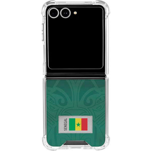 Senegal Soccer Flag Galaxy Z Flip7 Clear Case