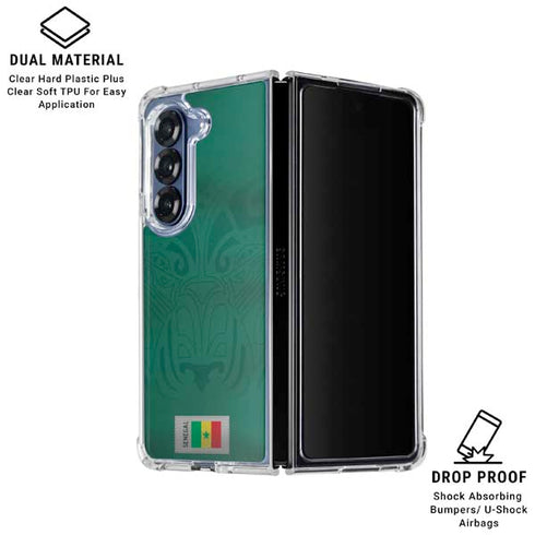 Senegal Soccer Flag Galaxy Z Fold7 Clear Case