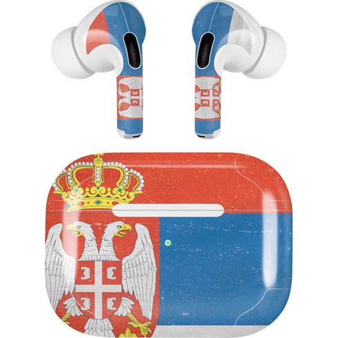 Serbia Flag Distressed AirPods Skins