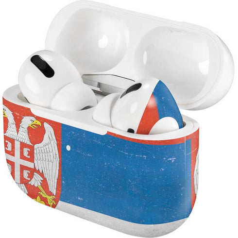 Serbia Flag Distressed AirPods Skins