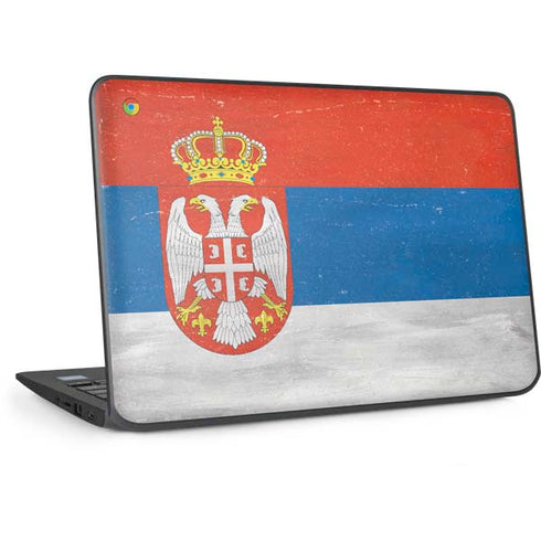 Serbia Flag Distressed HP Chromebook Skin