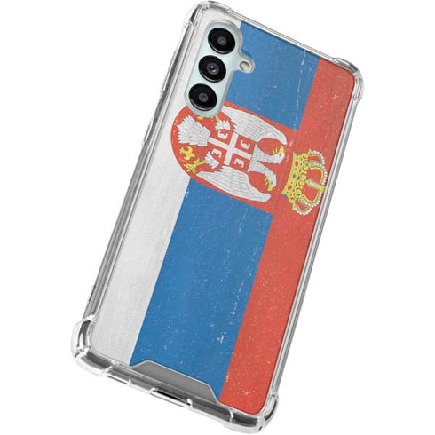 Serbia Flag Distressed Galaxy A16 5G Clear Case