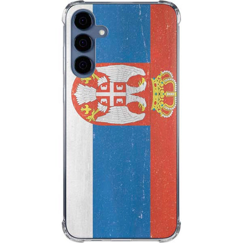 Serbia Flag Distressed Galaxy A35 5G Clear Case