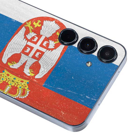 Serbia Flag Distressed Galaxy A35 5G Skin