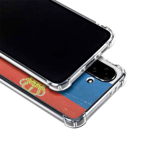 Serbia Flag Distressed Galaxy A36 5G Clear Case