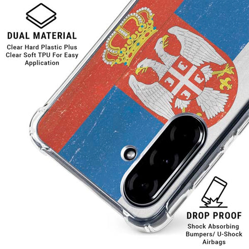 Serbia Flag Distressed Galaxy A36 5G Clear Case
