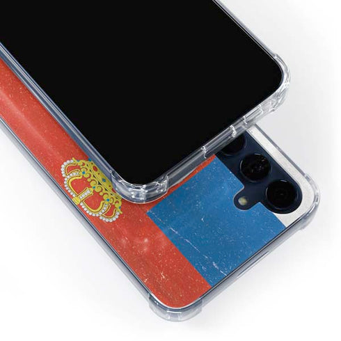 Serbia Flag Distressed Galaxy A55 5G Clear Case