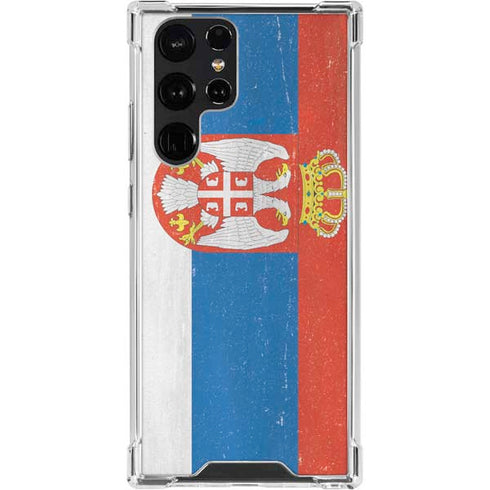 Serbia Flag Distressed Galaxy S23 Ultra Clear Case