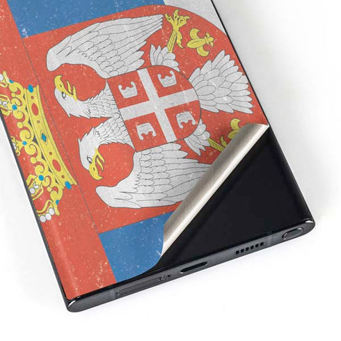 Serbia Flag Distressed Galaxy Skins