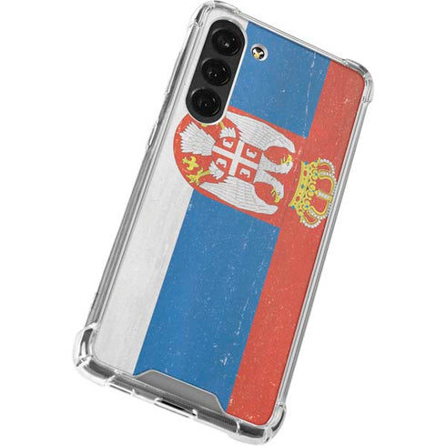 Serbia Flag Distressed Galaxy S24 FE Clear Case