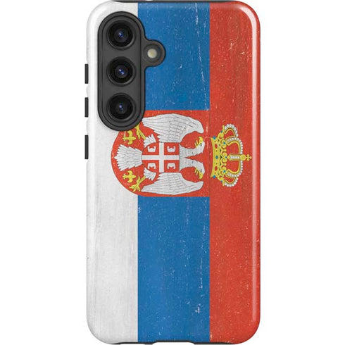 Serbia Flag Distressed Galaxy S25 Plus Impact Case