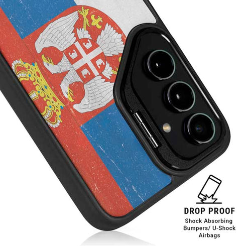 Serbia Flag Distressed Galaxy S25 Plus Kickstand Case