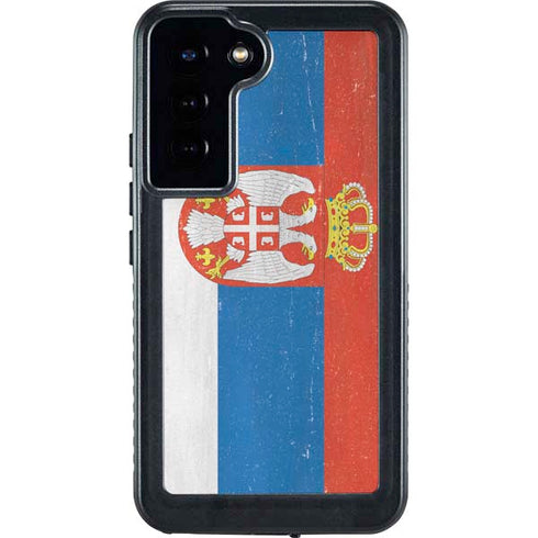Serbia Flag Distressed Galaxy S24 Plus Waterproof Case