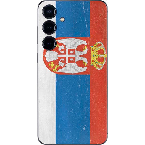 Serbia Flag Distressed Galaxy S25 Skin