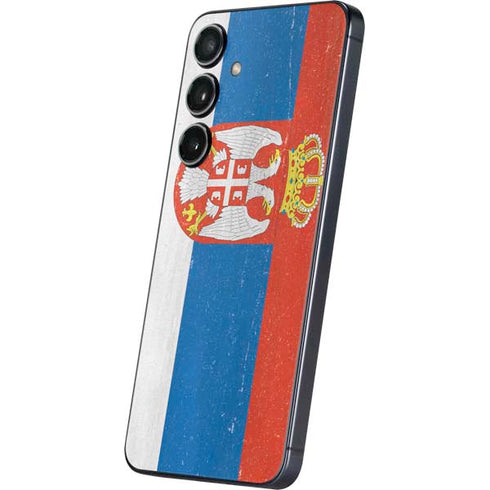 Serbia Flag Distressed Galaxy S25 Skin
