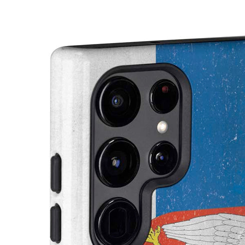 Serbia Flag Distressed Galaxy S25 Ultra Impact Case
