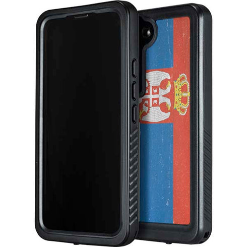 Serbia Flag Distressed Galaxy S24 Waterproof Case