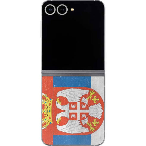 Serbia Flag Distressed Galaxy Z Flip6 Skin