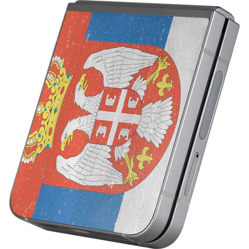 Serbia Flag Distressed Galaxy Z Flip6 Skin