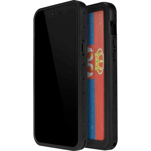 Serbia Flag Distressed iPhone 15 Pro Waterproof Case