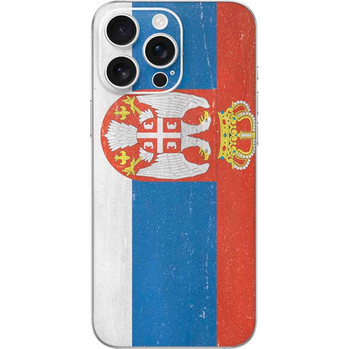Serbia Flag Distressed iPhone 16 Pro Max Skin