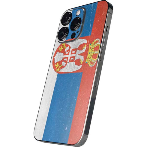 Serbia Flag Distressed iPhone 16 Pro Max Skin