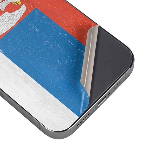 Serbia Flag Distressed iPhone 16 Pro Max Skin