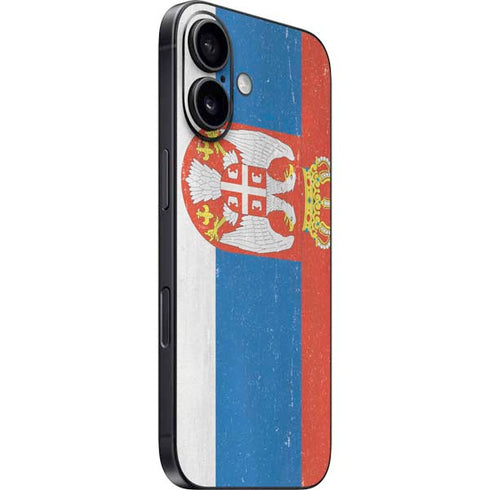 Serbia Flag Distressed iPhone 16 Skin