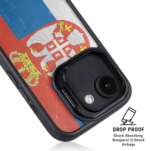 Serbia Flag Distressed iPhone 16e Kickstand Case