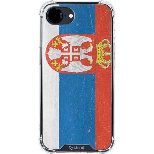 Serbia Flag Distressed iPhone 16e Clear Case