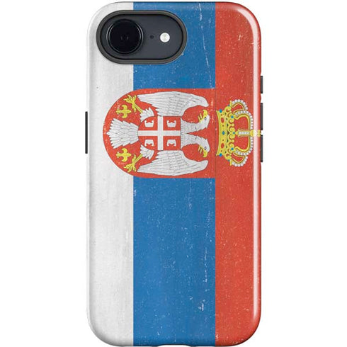 Serbia Flag Distressed iPhone 16e Impact Case