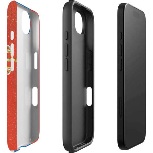 Serbia Flag Distressed iPhone 16e Impact Case