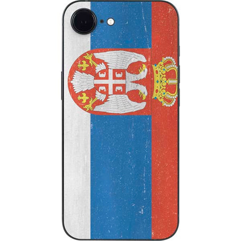 Serbia Flag Distressed iPhone 16e Skin