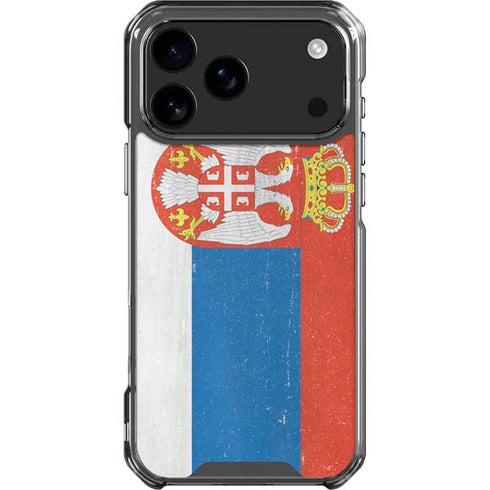 Serbia Flag Distressed iPhone 18 Pro Max Clear Case