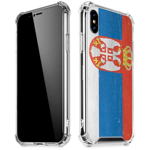 Serbia Flag Distressed iPhone X/XS Clear Case