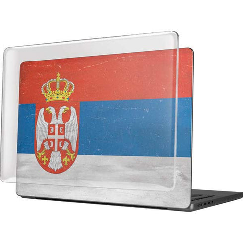 Serbia Flag Distressed MacBook Pro 14in (2021-24) Case plus Skin