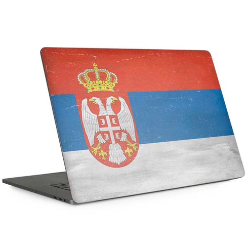 Serbia Flag Distressed MacBook Skins