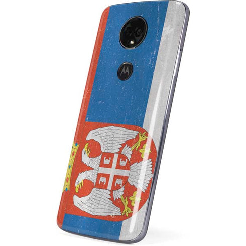 Serbia Flag Distressed Moto E5 Plus Skin