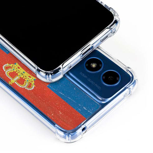 Serbia Flag Distressed Moto G 5G (2024) Clear Case