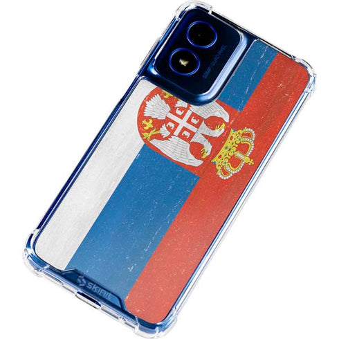 Serbia Flag Distressed Moto G Play 4G (2024) Clear Case