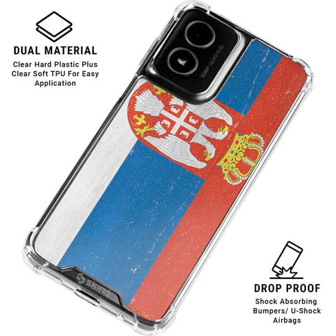 Serbia Flag Distressed Moto G Power 5G (2024) Clear Case