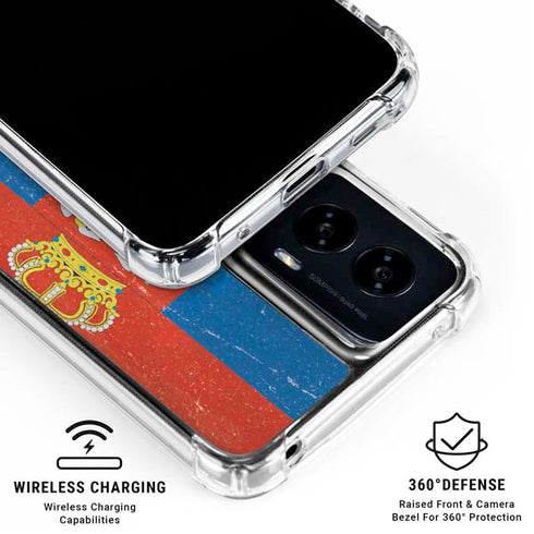 Serbia Flag Distressed Moto G Power 5G (2024) Clear Case