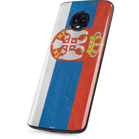 Serbia Flag Distressed Moto G6 Skin