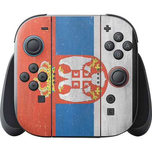 Serbia Flag Distressed Nintendo Switch 2 (2025) with Joy-Con Skin